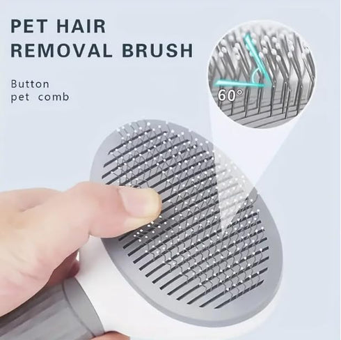 2pcs Dog Brush and Cat Brush - Self-cleaning Slicker Brush and Silicone Dog Bath Brush - Pet Hair Removal Tool for Long