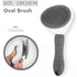 Cat Grooming Brush, pet brush hair remover, Self Cleaning Slicker Brushes for Dogs Cats, dog massage brush (GRAY)