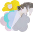 Love Dream Blue Silicone Pet Feeding Mat with Raised Edge, Anti-Slip Waterproof Dog Cat Bowl Tray