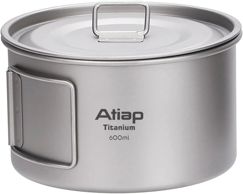 Titanium Bowl Pot with Foldable Handle, 600ML Single-Wall Cooking Bowl for Outdoor Camping, Hiking, Picnic