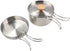 zaoalife 2pcs Set Set Backpacking Camping Cookware Outdoors Stainless Steel Cookware Non-Stick Lightweight Pot Pan
