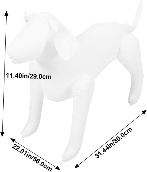 Mobestech Pet Clothing Model Dog Mannequin Display Stand, Inflatable Dog Model for Clothing Rack, White PVC