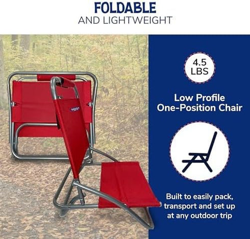Cabana Beach 1 Folding Beach Chair, Position Lightweight and Portable Foldable Outdoor Camping Chair