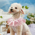 Dog Cat Collars - Flower Bow Lace Pet Bib Saliva Towel Round Neck Scarf, Sweet Lace Bib for Pet Birthday Dress Up