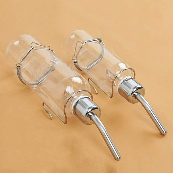 2 Pcs Small Pet Water Bottle No Drip, 6 Oz & 12 Oz Dispenser for Small Animals like Rabbits and Guinea Pigs