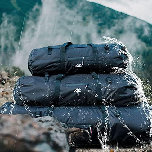 Large Capability Waterproof Folding Tent Storage Carry Bag for Camping Hiking Picnic Organizer (Black-S)