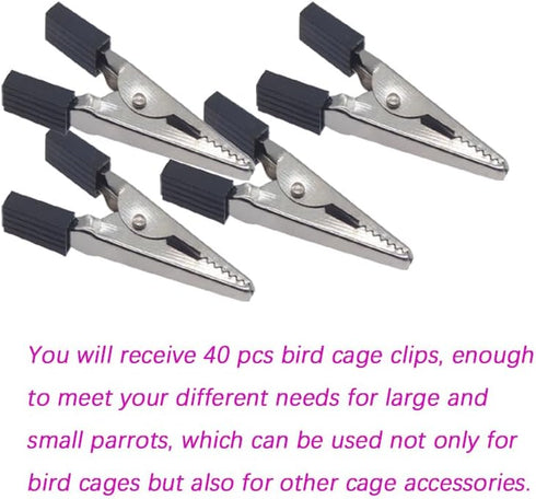 40 Pcs Pet Cage Safety Clip, Bird Cage Safety Door Lock, Parrot Cage Accessories for Birds, Anti-Escape Cage Door Clips