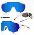 Queshark Cycling Glasses, Sports Sunglasses for Men Women, 1 Polarized 2 HD Lens for Cycling & Running