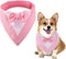 aoozleny Dog Tuxedo Formal Cat Wedding Bandana with Bow Tie - Pet Birthday Costume for Cats and Dogs (Pure Pink, Large)