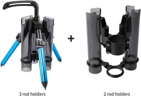 Fishing Rod Holder 3-Tude, Portable Vertical Rod Rack Holds Up to 3 Rods, Outdoor Fishing Gear Organizer