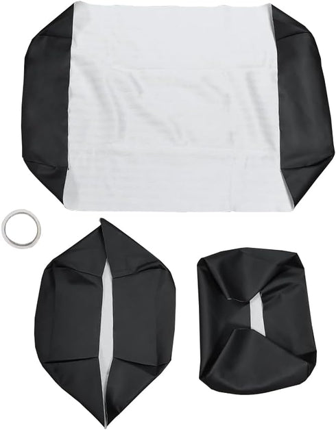 Golf Cart Front Seat Cover Staple On for Club Car PRE-2000 DS, Microfiber Leather Black