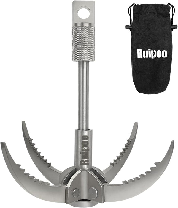 Grappling Hook Folding Survival Claw, Multifunctional Stainless Steel Hook for Camping