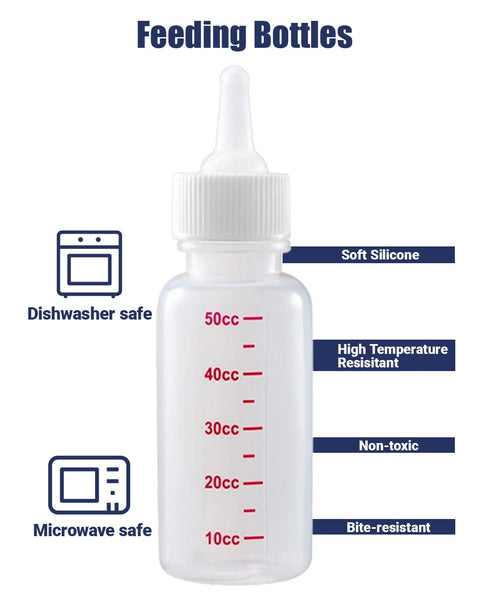 HAOYUSTORE 4 Nipples,1 Pet Feeding Kit, Kitten Bottle Feeding Kit, Newborn Kitten Supplies, for Feeding Newborn