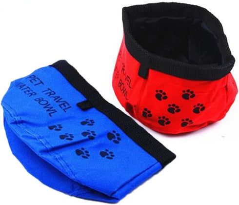 NOLITOY 2pcs Portable Pet Feeding Bowls - Foldable Travel Dog Dish & Leakproof Water Cup for Camping Hiking