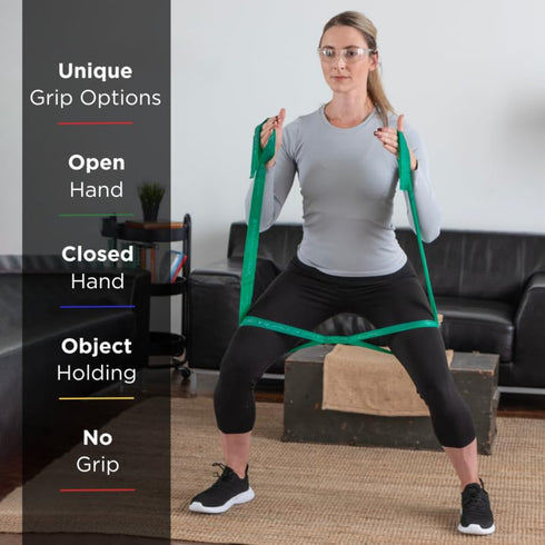 THERABAND CLX Resistance Band with Loops, Fitness Band for Home Exercise, Full Body Workouts, Green, Heavy, 5 Foot
