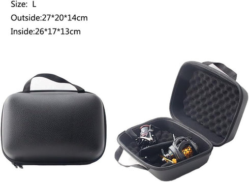 Fishing Reel Bag, Portable Shockproof Waterproof Case for Baitcasting & Spinning Reels (L)