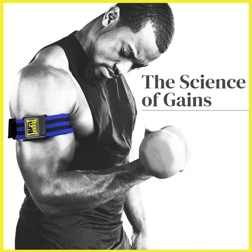 PRO Blood Flow Restriction Bands for Arms, Legs & Glutes - Occlusion Training, Quick-Release Elastic Strap