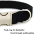 Love Dream Adjustable Velvet Dog Collar with Detachable Bowtie, Soft Comfortable Bow Tie Collars for Large Dogs, Black