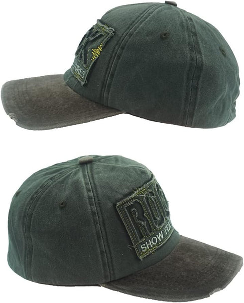 Vintage Baseball Cap Embroidery Rock Washed Denim Trucker Cap, 100% Cotton Sun Hat for Men Women