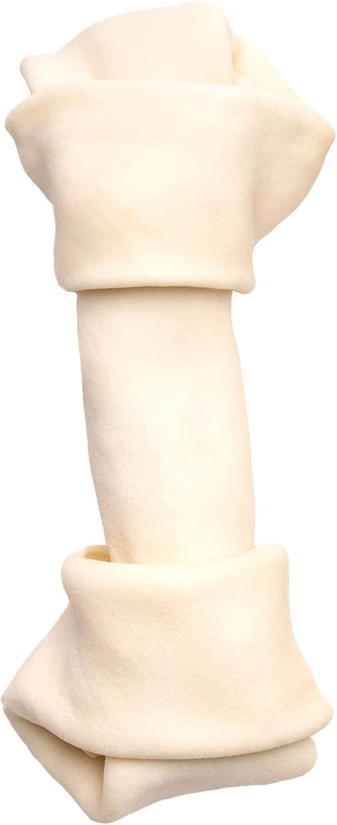 Pet Factory 100% Made in USA Beefhide 6" Knotted Bones Dog Chew Treats - Natural Flavor, 12 Count