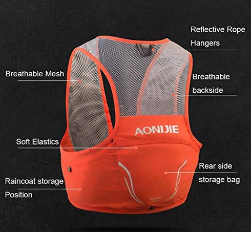 Lovtour Hydration Race Vest, Lightweight 2.5L Pack with 2 Soft Water Bottles for Running, Cycling, Hiking (Black, S-M)