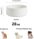 Non-Slip Ceramics Dog Bowl Small and Medium Dog Feeding Bowl Dog Food Bowl Dog Dish Water Bowl Protect Cervical Spine (6in Bowl, White)