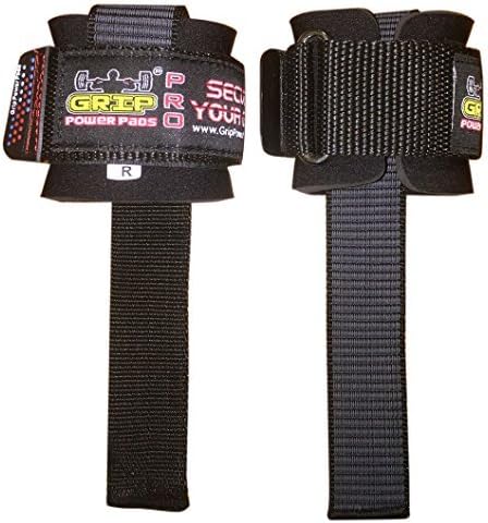 Heavy Duty Lifting Straps with Neoprene Padded Wrist Wraps & Rubber Grip Support Straps
