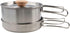 zaoalife 2pcs Set Set Backpacking Camping Cookware Outdoors Stainless Steel Cookware Non-Stick Lightweight Pot Pan