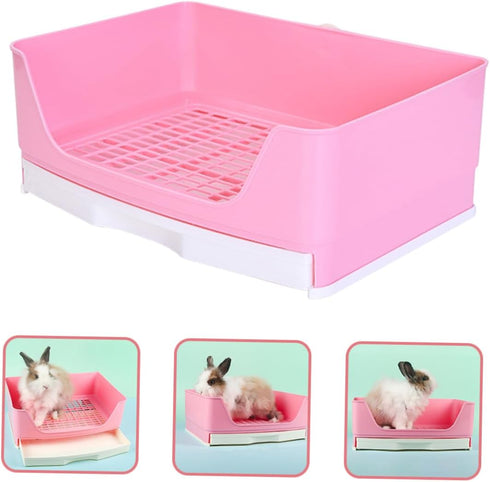 Chinchillas Bunny Litter Box Rabbit Toilet for Guinea Pigs and Plastic Training Potty for Animals for Easy Cleaning