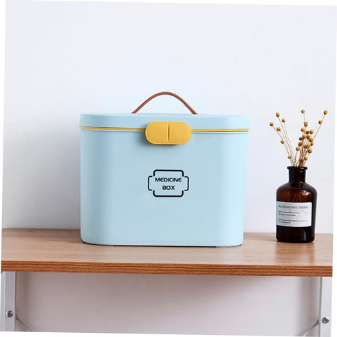 FRCOLOR First Aid Container Box Multi-Functional Medicine Storage Organizer with Compartmentalized Design and Portable