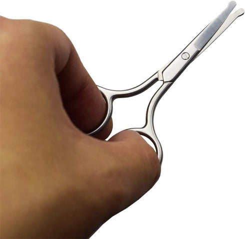4 Inch Professional Stainless Steel Rounded Tip Safety Scissors - Grooming Shears for Pet Hair Trimming