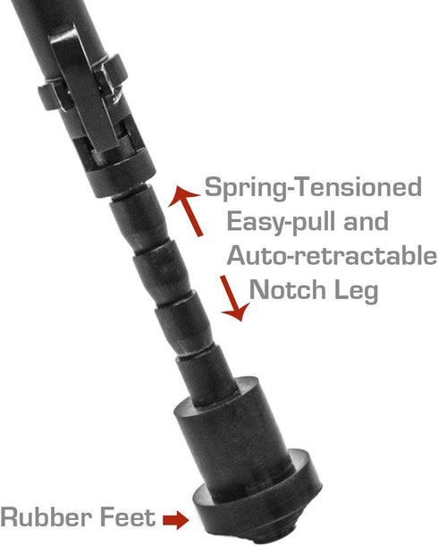 Lion Gears Tactical Pro Bipod, Height Adjustable 8.5" to 10.6" with Double Swivel and QD Mounting Deck