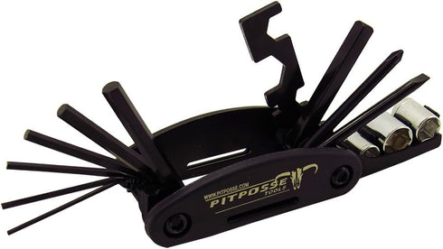 Pit Posse PP2828 Folding Metric Repair Tool Set Kit - Motorcycle Bike Bicycle Cycling Mechanic Portable Multi Functional by Pit Posse
