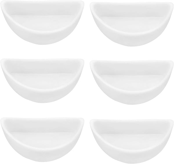 ECSiNG 6PCS Hermit Crab Mini Ceramic Dish 4.21x2x1.05cm Semicircle Shape Reptile Food Bowl