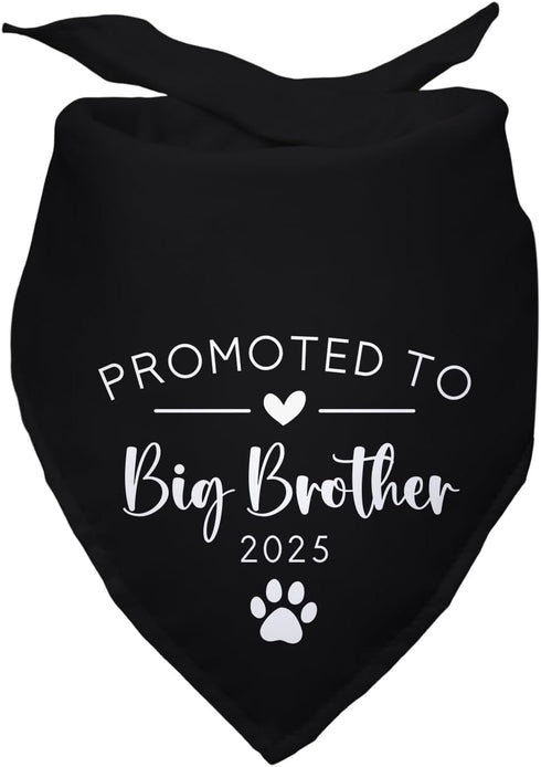 Yishuliwu Promoted to Big Brother 2025 Black Pet Dog Bandanas Triangle Scarf Bandanas