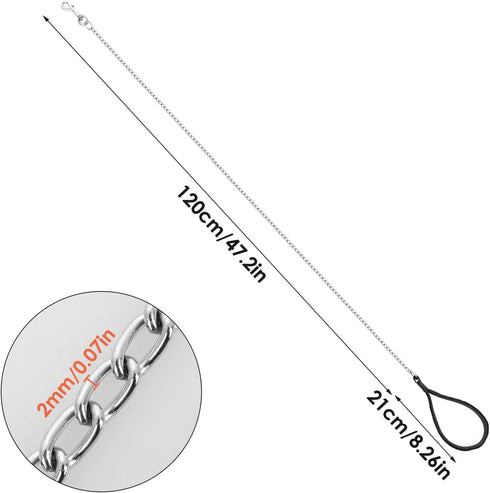 Heavy Duty Dog Leash, Metal Chain with PU Handle for Small Medium Dogs, Walking Traffic Training
