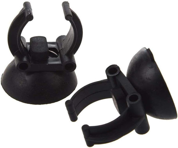 2 PCS Black Suction Cup Fish Tank Aquarium Heater Rubber Clip - Airline Tubing Glass Holder, Cost-Effective Aquarium