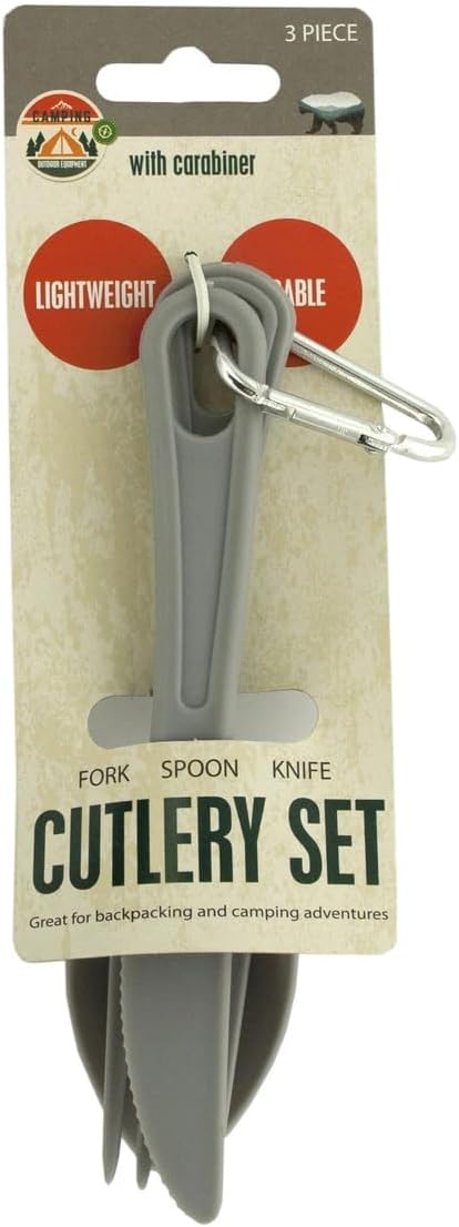 Elegant Ox 3 Pack 6 in Camping Cutlery Set, Lightweight, Durable Plastic Utensils for