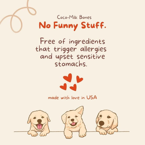 CocoTherapy Ginger Coco-Milk Bones - 3 Pack, 6 Ounces Each, USDA Organic