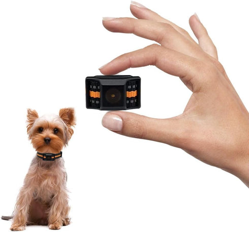 Tiniest Bark Collar for Small Dogs 5-15lbs, Rechargeable, No Shock with Vibration & Sound, Orange
