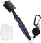 Golf Club Brush and Groove Cleaner - Retractable Zip-Line Cleaning Tool with Non-Slip Handle Grip
