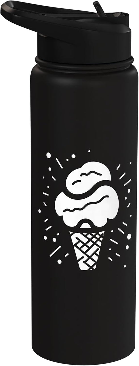 Gelato Shirts and Giveaways Ice Cream Drawing Frozen Dessert Sorbet Stainless Steel Insulated Water Bottle