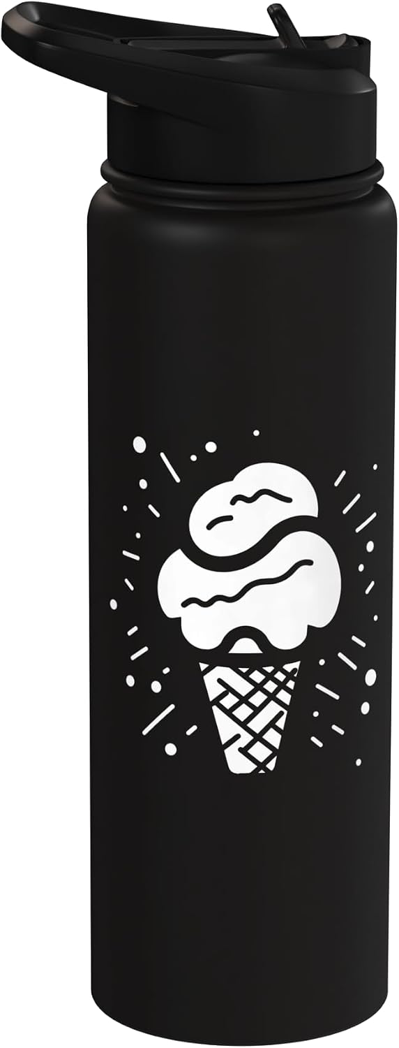 Gelato Shirts and Giveaways Ice Cream Drawing Frozen Dessert Sorbet Stainless Steel Insulated Water Bottle