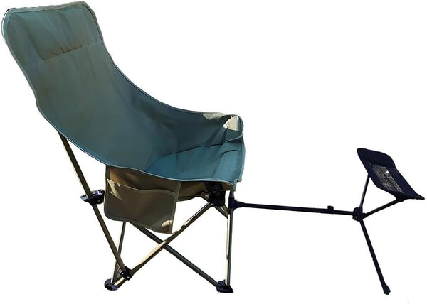 HI SUYI High Back Moon Camping Chairs with Foot Rest Portable Heavy Duty Folding