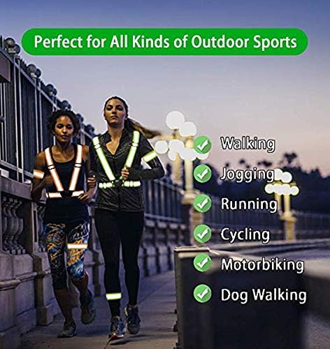 Reflective Vest Running Gear 2Pack, High Visibility Adjustable Safety Vest for Night Cycling and Jogging