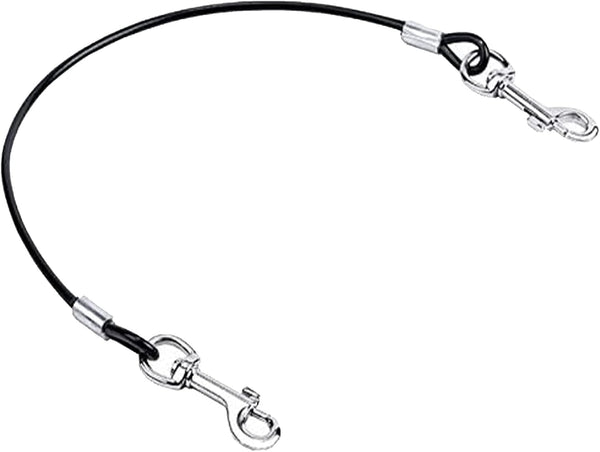 Dog Tether for Car, Pet Dog Car Seat Belt Restraint, Chew Proof Safety Tether Cable with Double Hook (39 Inch)