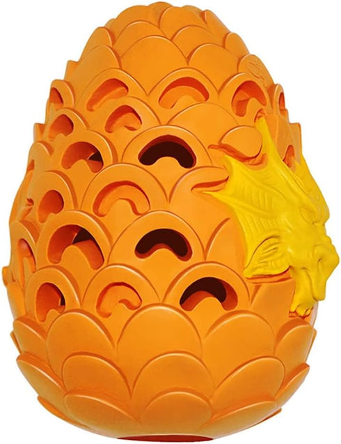 Dragon Egg Dog Chew Toys for Aggressive Chewers, Indestructible Tough Toys for Medium Large Dogs (Orange)