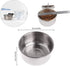 PINVNBY Stainless Steel Parrot Feeding Cups, Food Dish with Clamp Holder for Cockatiel, Conure, Budgies, Pack of 6