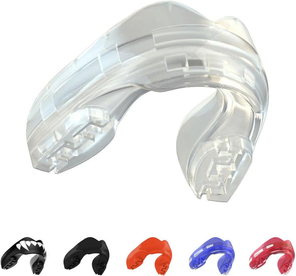 SAFEJAWZ Mouthguard for Braces, Remoldable Upper & Lower Protection Mouth Guard with Case for Contact Sports, One Size