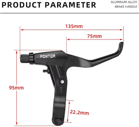 FOMTOR Universal Aluminum Alloy Bike Brake Levers - 2.5 Finger and 4 Fingers Length for Mountain Bike